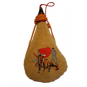 BOTA DE VINO BORDADA TORERO..